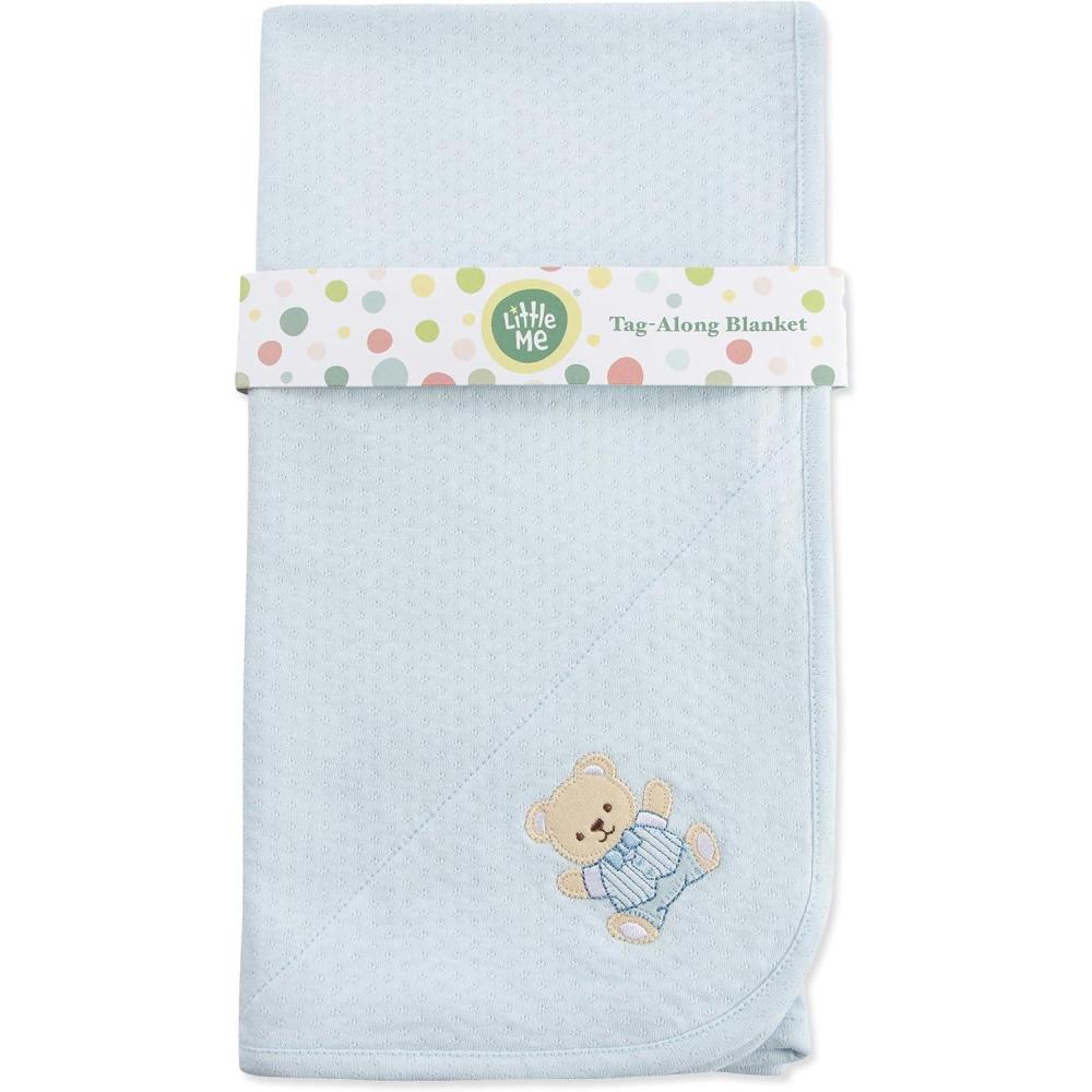 imageLittle Me Blankets for Baby Girls Blankets for Baby Bunnies Swaddling Receiving BlanketLight Blue Cute Bear