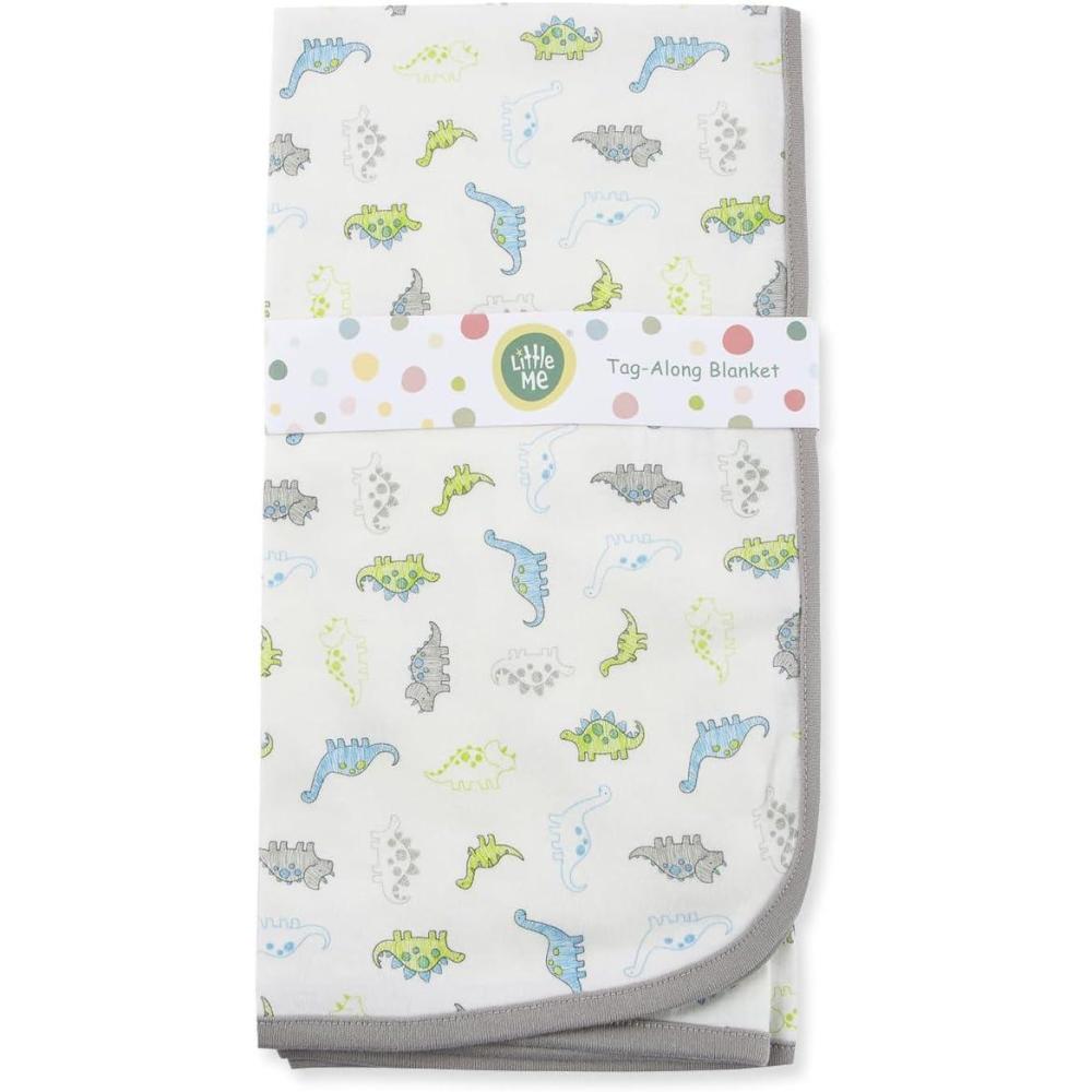imageLittle Me Blankets for Baby Girls Blankets for Baby Bunnies Swaddling Receiving BlanketLittle Dinos