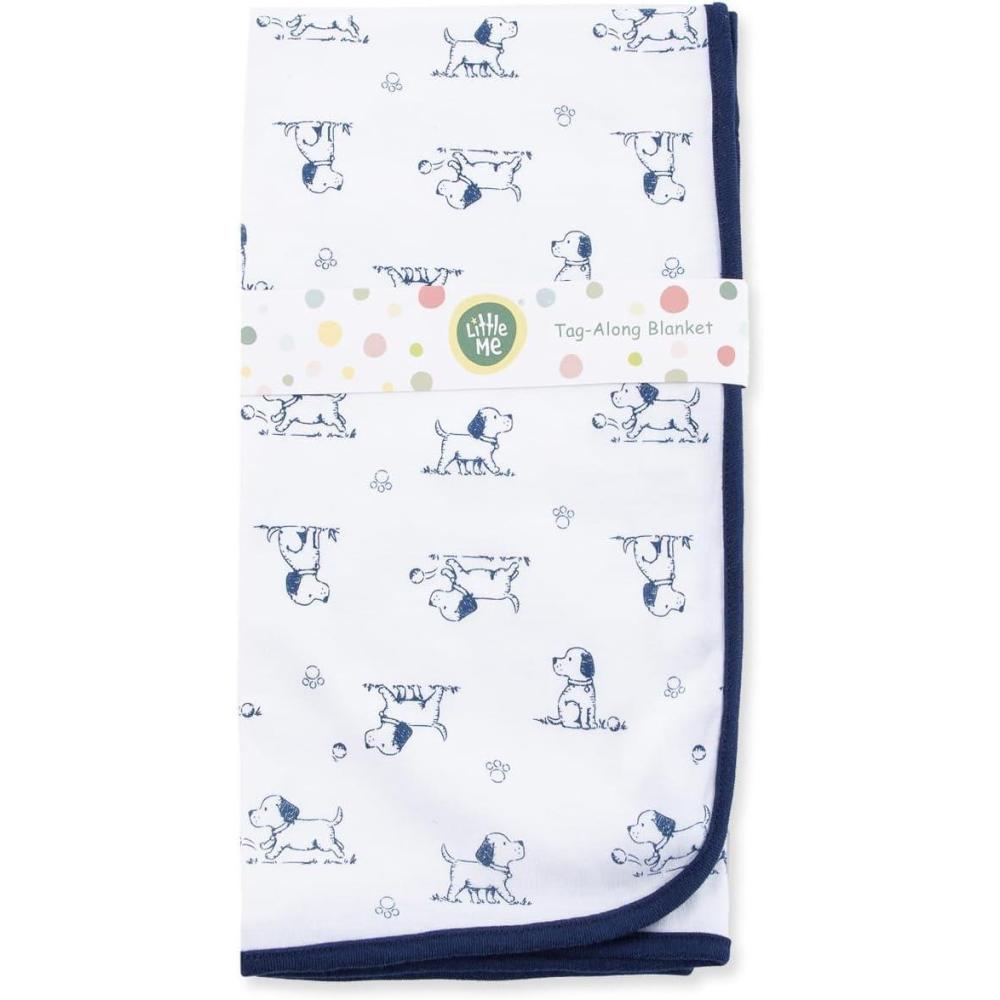 imageLittle Me Blankets for Baby Girls Blankets for Baby Bunnies Swaddling Receiving BlanketPuppy Toile