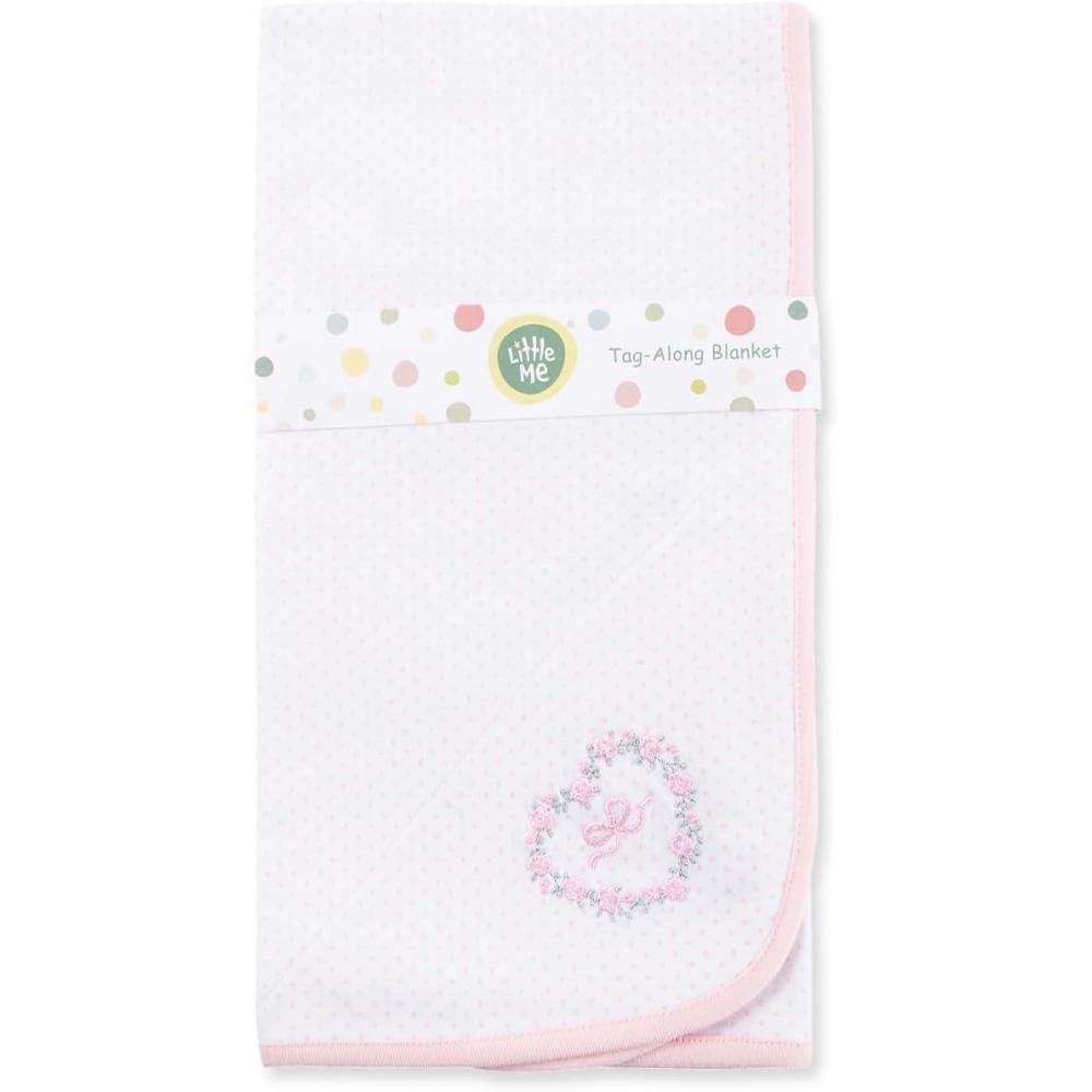 imageLittle Me Blankets for Baby Girls Blankets for Baby Bunnies Swaddling Receiving BlanketThank Heaven Pink