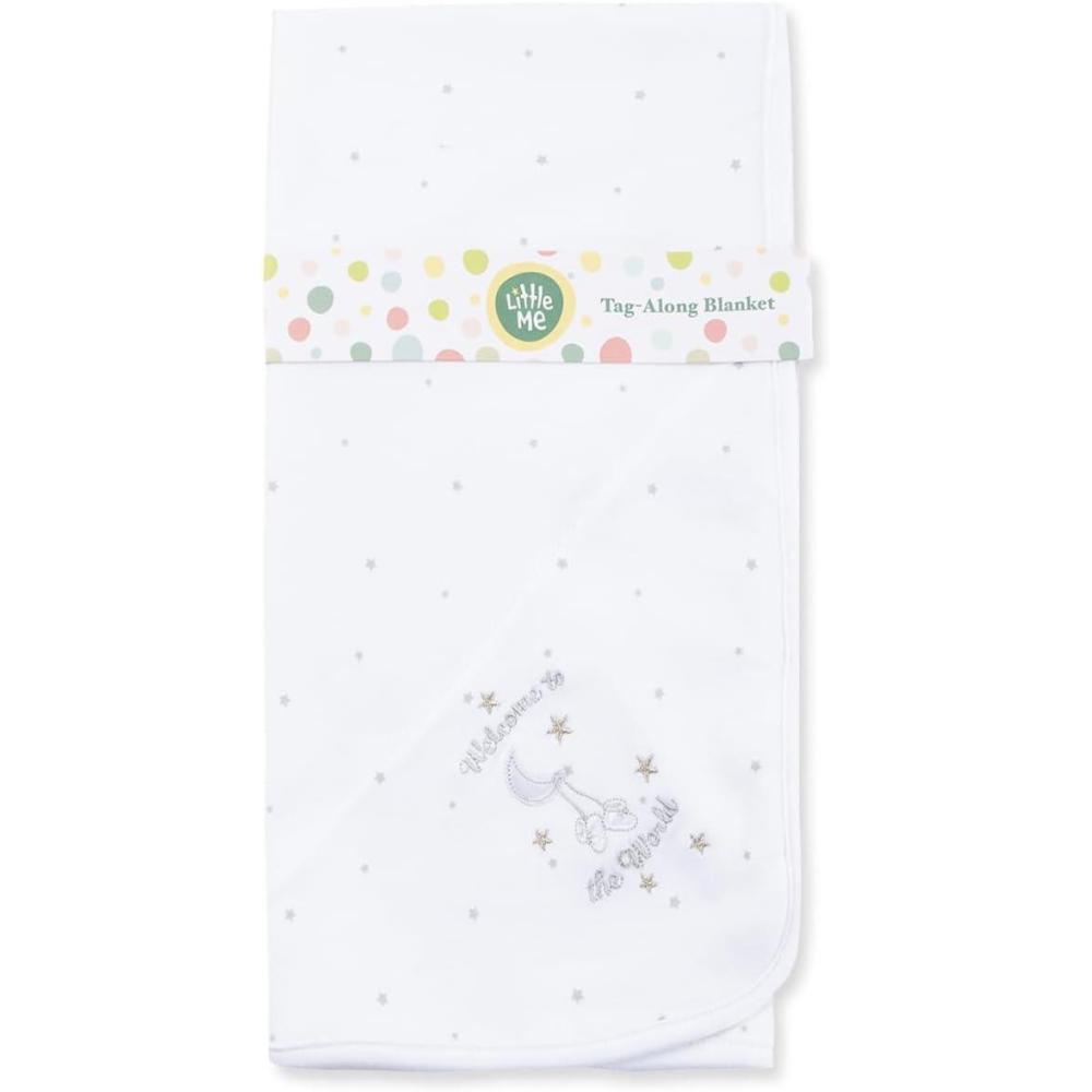 imageLittle Me Blankets for Baby Girls Blankets for Baby Bunnies Swaddling Receiving BlanketWelcome to the World