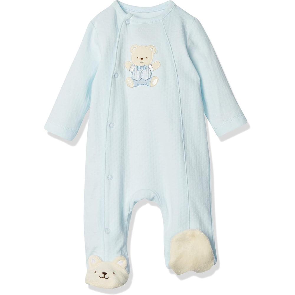 imageLittle Me Clothes for Baby Boys 100 Cotton ScratchFree Tag Footie Sleeper Preemie to 9 MonthsCute Bear