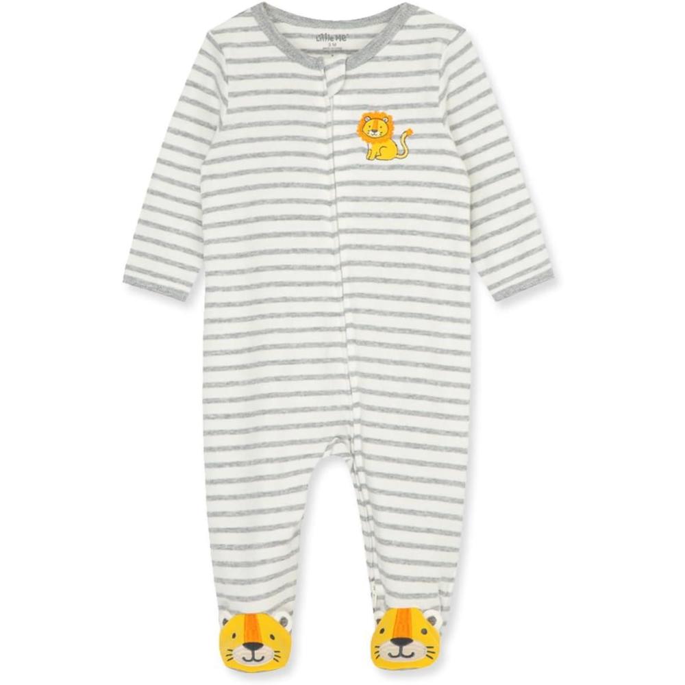 imageLittle Me Clothes for Baby Boys 100 Cotton ScratchFree Tag Footie Sleeper Preemie to 9 MonthsLittle Lion
