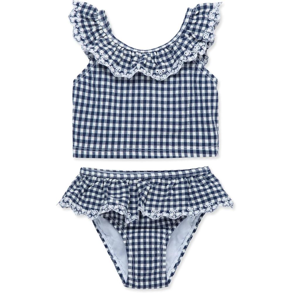 imageLittle Me Clothes for Baby Girls TwoPiece Tankini Swimsuit 03 Months 4 ToddlerMedieval Bllue