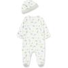 Little Me Baby Boy Clothes 2-Piece Baby Sleeper and Cap Set, 100% Cotton Footies Baby Essentials, Preemie to 9 months(Dinosaur Print)