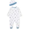 Little Me Baby Boy Clothes 2-Piece Baby Sleeper and Cap Set, 100% Cotton Footies Baby Essentials, Preemie to 9 months(Golf Cart)