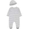 Little Me Baby Boy Clothes 2-Piece Baby Sleeper and Cap Set, 100% Cotton Footies Baby Essentials, Preemie to 9 months(Grey Race Car)