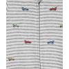 Little Me Baby Boy Clothes 2-Piece Baby Sleeper and Cap Set, 100% Cotton Footies Baby Essentials, Preemie to 9 months(Grey Race Car)