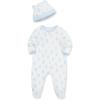 Little Me Baby Boy Clothes 2-Piece Baby Sleeper and Cap Set, 100% Cotton Footies Baby Essentials, Preemie to 9 months(Happy Bear)