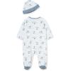 Little Me Baby Boy Clothes 2-Piece Baby Sleeper and Cap Set, 100% Cotton Footies Baby Essentials, Preemie to 9 months(Puppy)