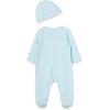 Little Me Baby Boy Clothes 2-Piece Baby Sleeper and Cap Set, 100% Cotton Footies Baby Essentials, Preemie to 9 months(Welcome to the World/Blue Bear)