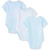 Little Me Clothes for Baby 3-Pack 100% Cotton Scratch Free Tag Bodysuits, Newborn to 9 Months(Blue)