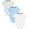 Little Me Clothes for Baby 3-Pack 100% Cotton Scratch Free Tag Bodysuits, Newborn to 9 Months(Blue/Multi Puppies)