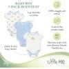 Little Me Clothes for Baby 3-Pack 100% Cotton Scratch Free Tag Bodysuits, Newborn to 9 Months(White)
