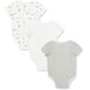 Little Me Clothes for Baby 3-Pack 100% Cotton Scratch Free Tag Bodysuits, Newborn to 9 Months(White/Multi)