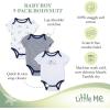 Little Me Clothes for Baby 3-Pack 100% Cotton Scratch Free Tag Bodysuits, Newborn to 9 Months(White/Multi Puppy)