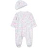 Little Me Clothes for Baby Girls’ 100% Cotton Scratch-Free Tag Footie Sleeper, Preemie to 9 Months(Watercolor)