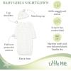 Little Me Clothes for Baby Girls’ 2-Piece Nightgown and Cap Set 100% Cotton with Elastic Bottom, Baby Essentials, 0-3 Months(Ivory)