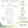Little Me Clothes for Baby Girls’ 2-Piece Nightgown and Cap Set 100% Cotton with Elastic Bottom, Baby Essentials, 0-3 Months(Petite Rose)