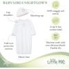 Little Me Clothes for Baby Girls’ 2-Piece Nightgown and Cap Set 100% Cotton with Elastic Bottom, Baby Essentials, 0-3 Months(Pink)