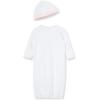 Little Me Clothes for Baby Girls’ 2-Piece Nightgown and Cap Set 100% Cotton with Elastic Bottom, Baby Essentials, 0-3 Months(Pink)