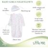 Little Me Clothes for Baby Girls’ 2-Piece Nightgown and Cap Set 100% Cotton with Elastic Bottom, Baby Essentials, 0-3 Months(Watercolor)