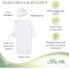 Little Me Clothes for Baby Girls’ 2-Piece Nightgown and Cap Set 100% Cotton with Elastic Bottom, Baby Essentials, 0-3 Months(White Print/Bunny)
