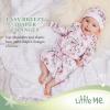 Little Me Clothes for Baby Girls’ 2-Piece Nightgown and Cap Set 100% Cotton with Elastic Bottom, Baby Essentials, 0-3 Months(White Print/Bunny)