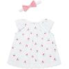 Little Me Clothes for Baby Girls’ Woven Sunsuit and Headband Set, 3-12 Months(Bright White/Rouge Red)