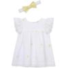 Little Me Clothes for Baby Girls’ Woven Sunsuit and Headband Set, 3-12 Months(Snapdragon/Bright White)