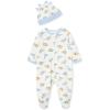 Little Me Baby Boy Clothes 2-Piece Baby Sleeper and Cap Set, 100% Cotton Footies Baby Essentials, Preemie to 9 months(Dinomite)