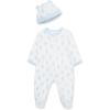 Little Me Baby Boy Clothes 2-Piece Baby Sleeper and Cap Set, 100% Cotton Footies Baby Essentials, Preemie to 9 months(Happy Bear)