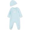 Little Me Baby Boy Clothes 2-Piece Baby Sleeper and Cap Set, 100% Cotton Footies Baby Essentials, Preemie to 9 months(Welcome to the World/Blue Bear)
