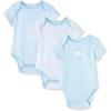 Little Me Clothes for Baby 3-Pack 100% Cotton Scratch Free Tag Bodysuits, Newborn to 9 Months(Blue)