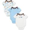 Little Me Clothes for Baby 3-Pack 100% Cotton Scratch Free Tag Bodysuits, Newborn to 9 Months(Blue/Multi Puppies)