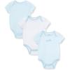 Little Me Clothes for Baby 3-Pack 100% Cotton Scratch Free Tag Bodysuits, Newborn to 9 Months(Blue/Multi Train)