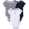 Little Me Clothes for Baby 3-Pack 100% Cotton Scratch Free Tag Bodysuits, Newborn to 9 Months(Navy Multi)