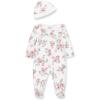 Little Me Clothes for Baby Girls’ 100% Cotton Scratch-Free Tag Footie Sleeper, Preemie to 9 Months(Lace Floral Pink)