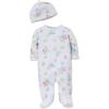 Little Me Clothes for Baby Girls’ 100% Cotton Scratch-Free Tag Footie Sleeper, Preemie to 9 Months(Meadow Floral)