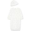 Little Me Clothes for Baby Girls’ 2-Piece Nightgown and Cap Set 100% Cotton with Elastic Bottom, Baby Essentials, 0-3 Months(Ivory)