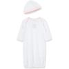 Little Me Clothes for Baby Girls’ 2-Piece Nightgown and Cap Set 100% Cotton with Elastic Bottom, Baby Essentials, 0-3 Months(Pink)