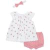 Little Me Clothes for Baby Girls’ Woven Sunsuit and Headband Set, 3-12 Months(Bright White/Rouge Red)