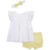 Little Me Clothes for Baby Girls’ Woven Sunsuit and Headband Set, 3-12 Months(Snapdragon/Bright White)