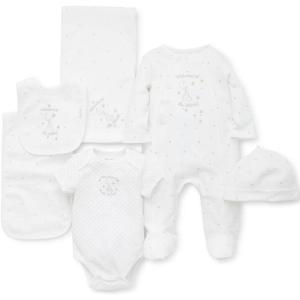 Little Me Baby Layette Gift Set – Clothes, Outfits, Essentials for Girls & Boys, Newborns, 3 and 6 Months(Softest White)