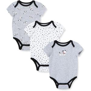 Little Me Clothes for Baby 3-Pack 100% Cotton Scratch Free Tag Bodysuits, Newborn to 9 Months(Cuddly Puppy)