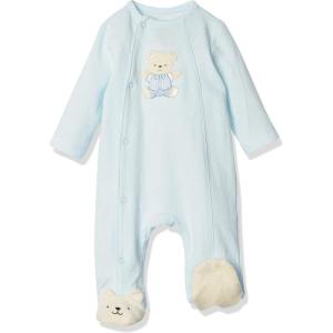 Little Me Clothes for Baby Boys’ 100% Cotton Scratch-Free Tag Footie Sleeper, Preemie to 9 Months(Cute Bear)