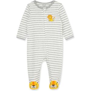 Little Me Clothes for Baby Boys’ 100% Cotton Scratch-Free Tag Footie Sleeper, Preemie to 9 Months(Little Lion)