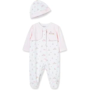 Little Me Clothes for Baby Girls’ 100% Cotton Scratch-Free Tag Footie Sleeper, Preemie to 9 Months(Baby Bunnies)