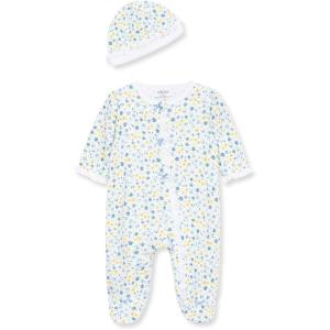 Little Me Clothes for Baby Girls’ 100% Cotton Scratch-Free Tag Footie Sleeper, Preemie to 9 Months(Dainty Blossoms)