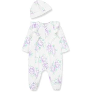 Little Me Clothes for Baby Girls’ 100% Cotton Scratch-Free Tag Footie Sleeper, Preemie to 9 Months(Floral)